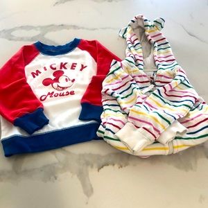 Bundle of two sweatshirt and hoodie Disney Mickey for Hanna Anderson